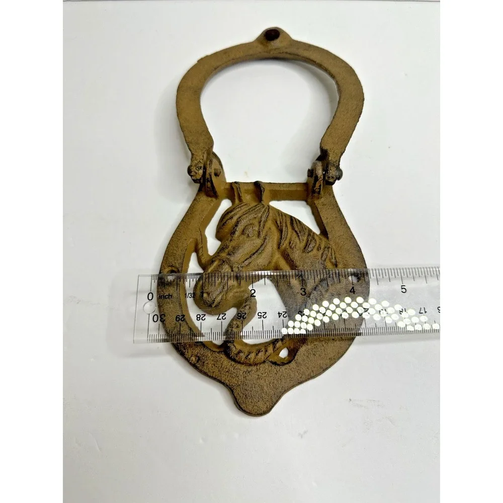 Door Knocker Cast Iron Horse And Horseshoe Good Luck 5.5